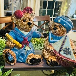 Boyds Bearware Pottery "Elvira And Chauncey" Salt & Pepper Shakers 1997 1E/2722